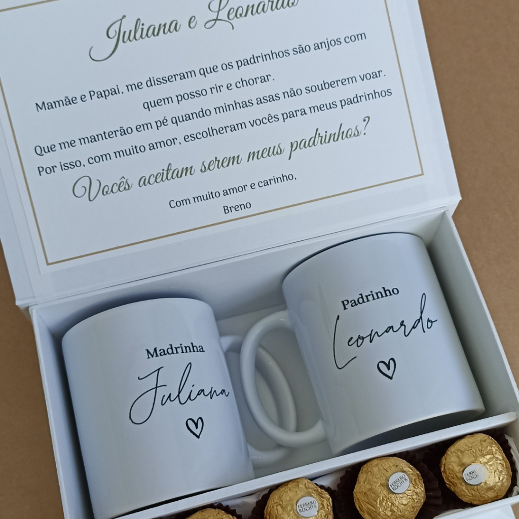 Convite Padrinhos Batizado/Batismo/Consagração