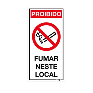 Placa Aviso Sinalização Atenção Proibido Fumar 24x12 em Oferta na Shopee
