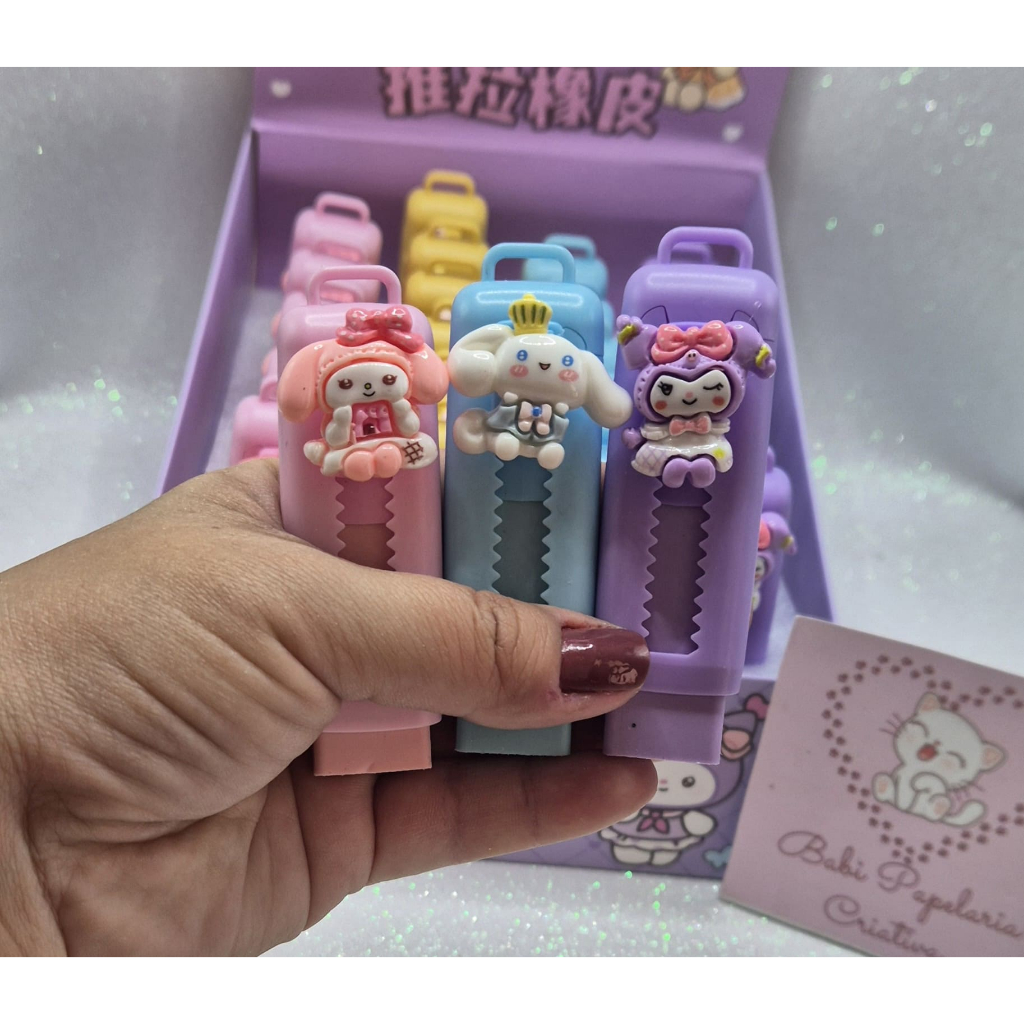Borracha grande retrátil Sanrio - My Melody, Kuromi, Cinnamonroll ou Pompomporim em Oferta na Shopee