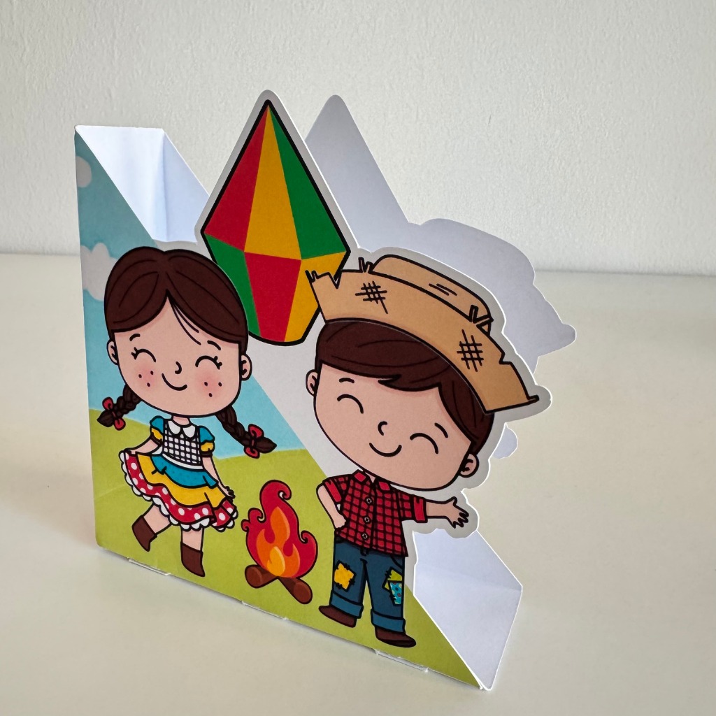 Porta guardanapo personalizados junino casal SEM NOME centro de mesa pegue e monte