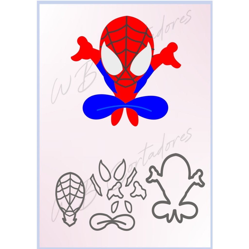 cortador homem aranha corpo 6,5cm