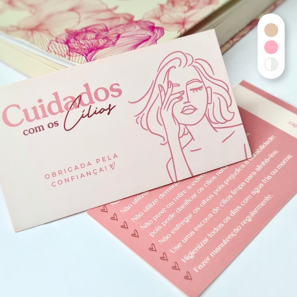 Kit Cartão cuidados extensão de cílios alongamento em Oferta na Shopee