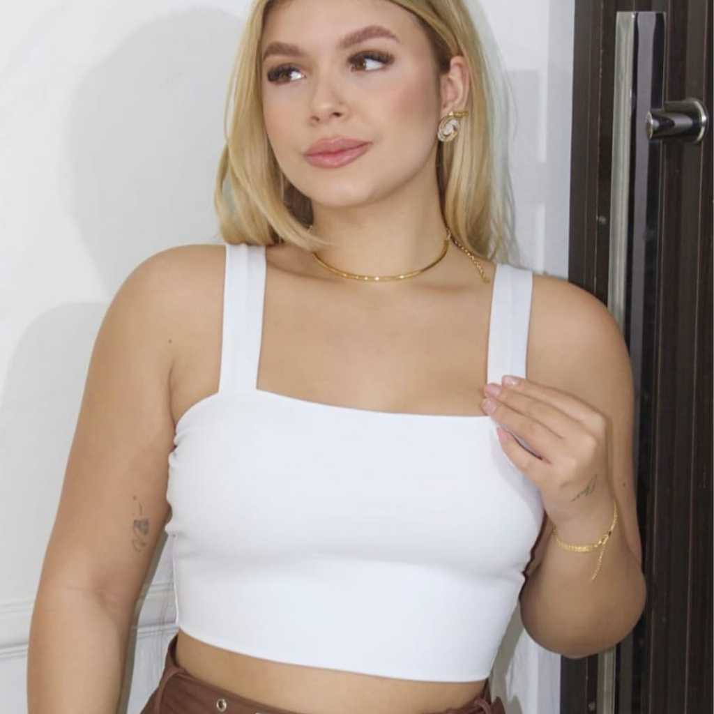 Cropped Alça Grosa Cores Novas Tecido Suplex em Oferta na Shopee