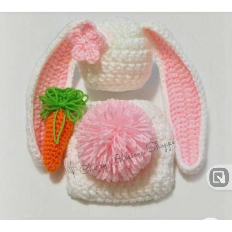 fantasia de coelho com cenoura de amigurumi