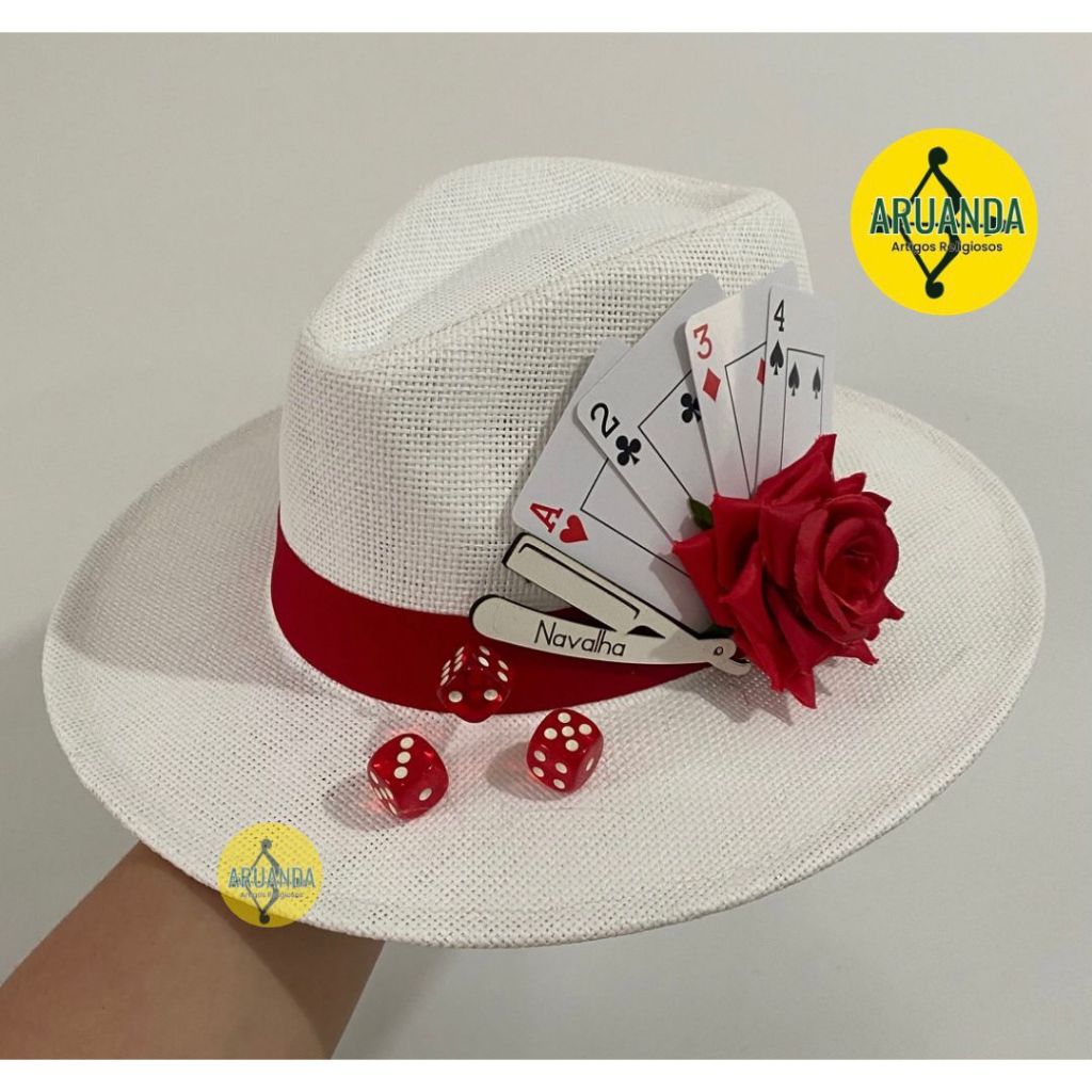 Chapéu Malandra, Maria Navalha, Pomba Gira - estilo panamá em Oferta na Shopee