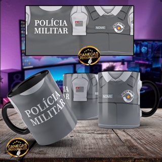 Canecas Policia Militar Uniformes com Nome Personalizado em Oferta na Shopee