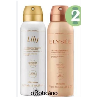 Desodorante Aerossol Lily e Elysée 75g Boticário em Oferta na Shopee
