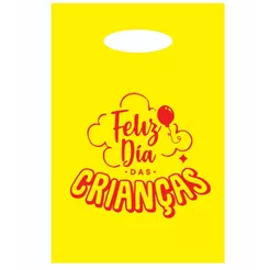 Sacolas Plástica 30x40 (25 - 50 UN) - Frase Feliz Dia das Crianças