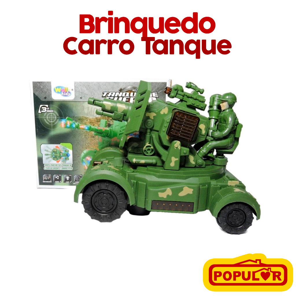 Brinquedo Carro Tanque  Bate E Volta Com Som E Luz