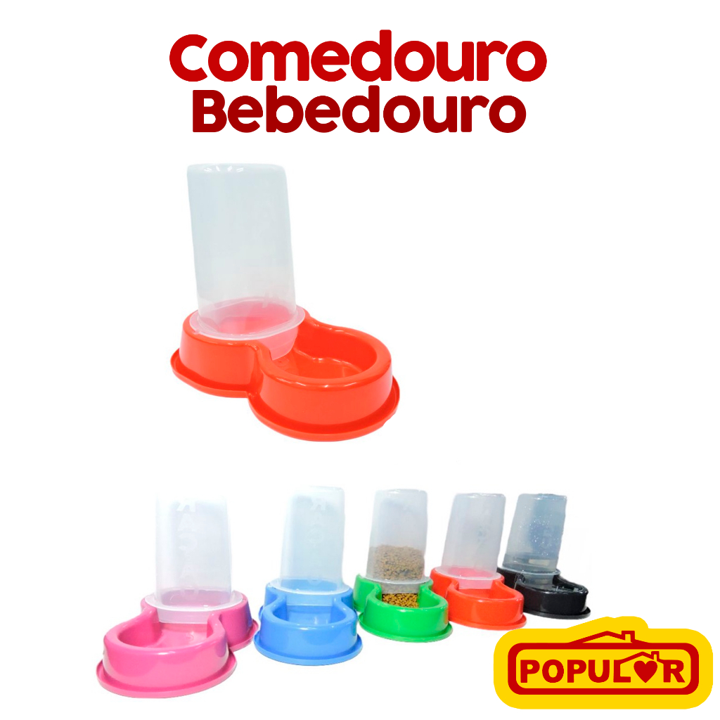 Comedouro Bebedouro Cachorro Gato Pet Duplo Com Suporte Garrafa Anti Formiga