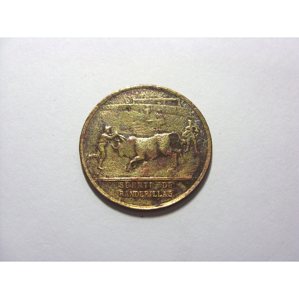 Espanha - Antiga Medalha de Touradas, Bronze 27mm, Autentica.