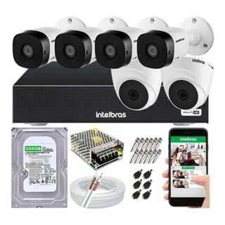 Kit 6 Câmeras Intelbras Vhl 1220b Full Hd Dvr De 8ch 1108-c