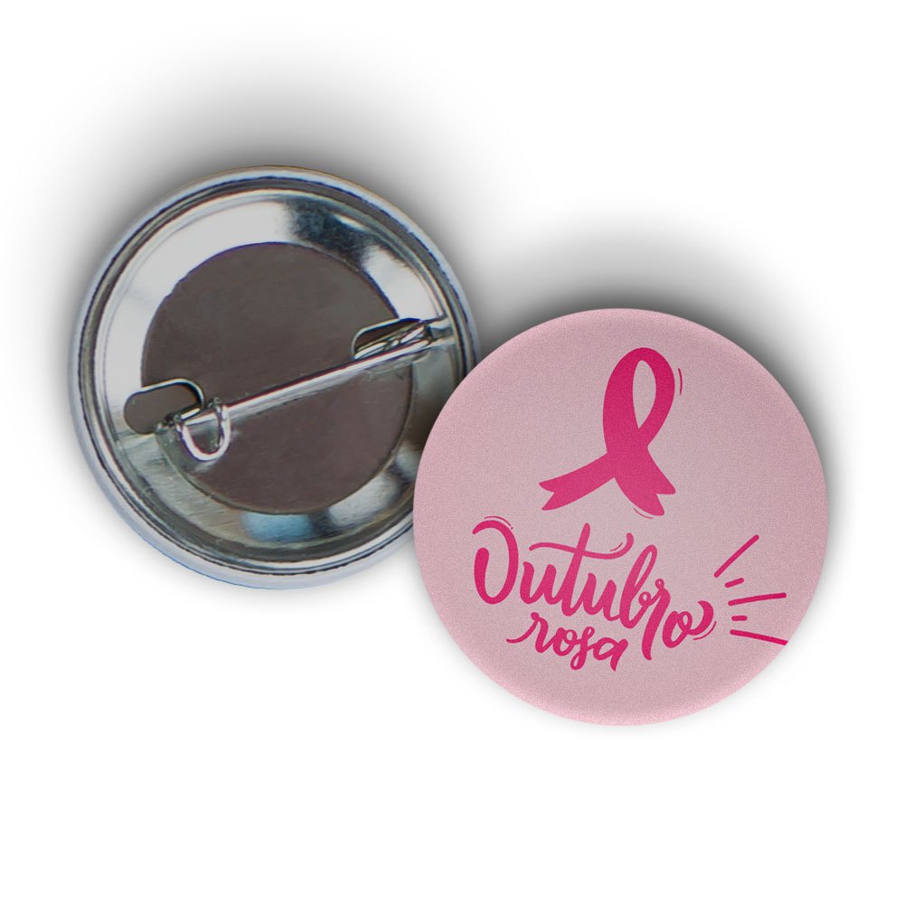 Pin Boton Broche Laço Novo Campanha Outubro Rosa 3,5cm