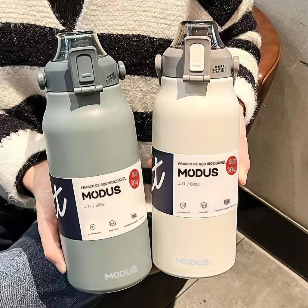 MODUS Garrafa Térmica De Grande Capacidade 1.7L De Aço Inoxidável De Água Vácuo Quente E Fria Frasco em Oferta na Shopee