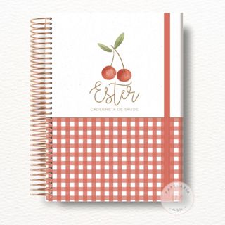 Caderneta de vacinação menina personalizada com nome - capa dura - Cerejinhas - atualizada...