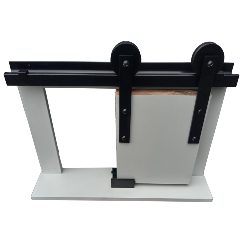 Kit para Porta de Correr até 60cm Trilho Basic Preto Inteiro - 1,20m