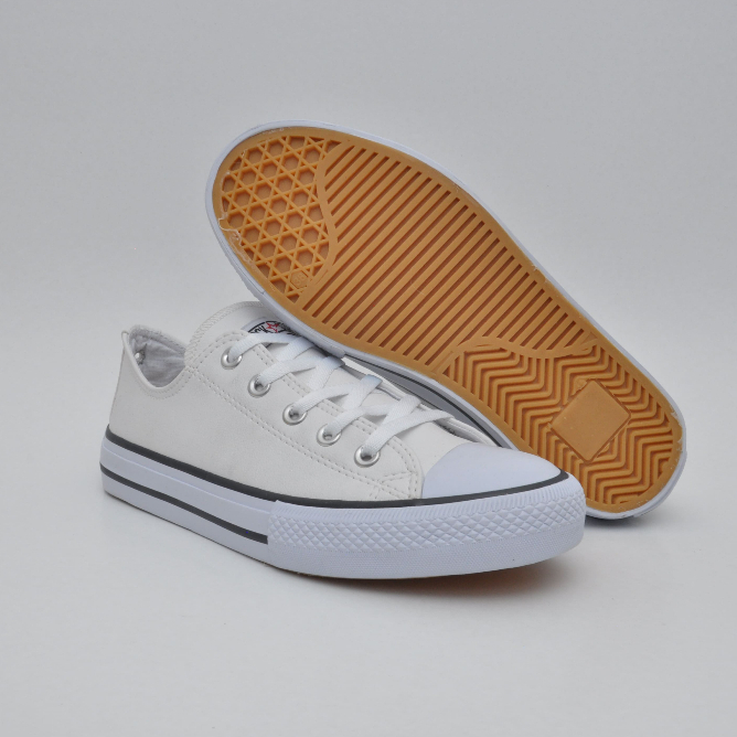 Tênis Branco Feminino E Masculino Courino Rock Star Confortável Alta Qualidade em Oferta na Shopee