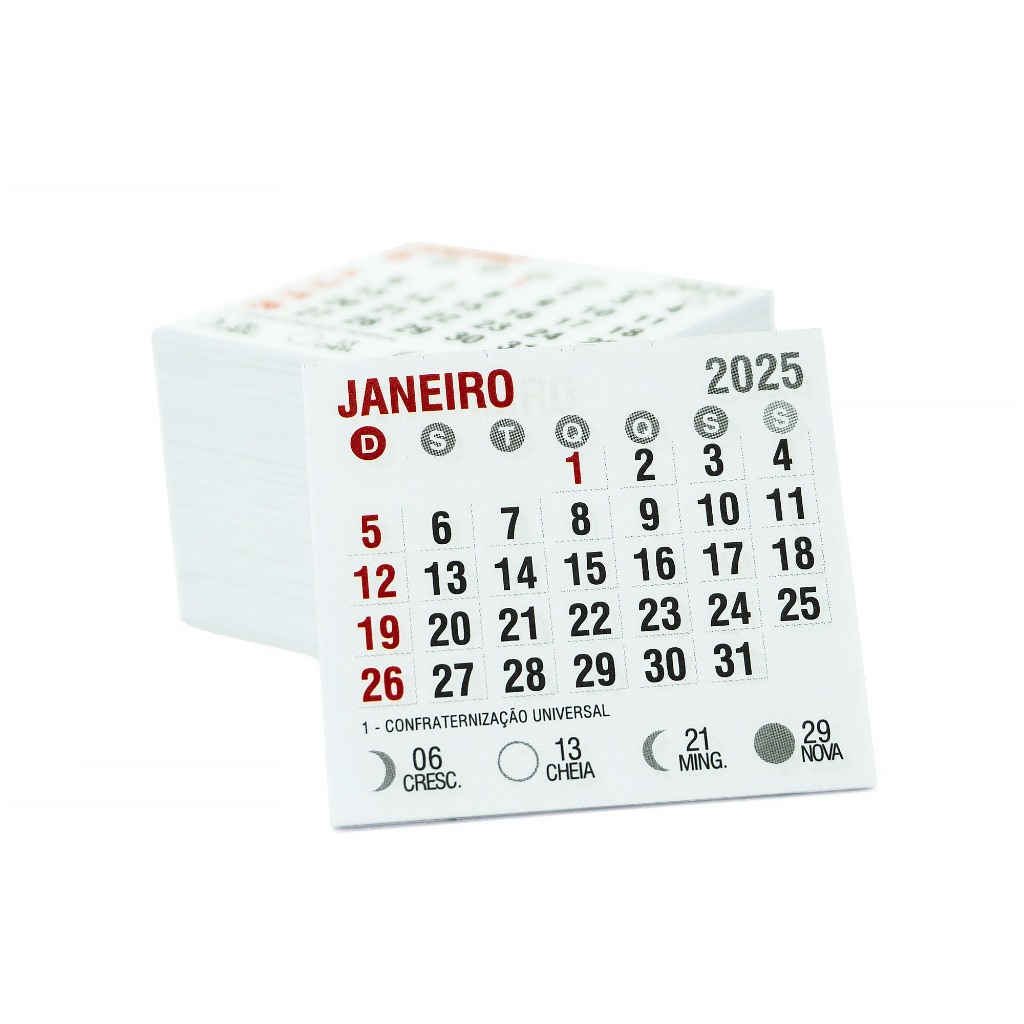 50 Mini Bloco Calendário P/ Imã Geladeira 5x4,4 Artesanato