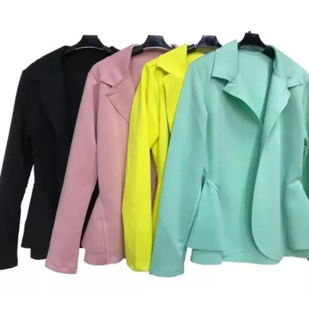 Kit Atacado 4 Blazer Plus Size Feminino Casaco De Neoprene