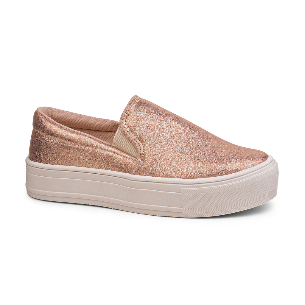 Detalhes do Kit 3 Tênis Feminino Casual Calce Facil Slip On Iate Plataforma