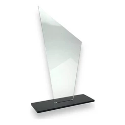 Kit 15 Troféu Acrilico Cristal 2mm 10x18cm C/base Preta