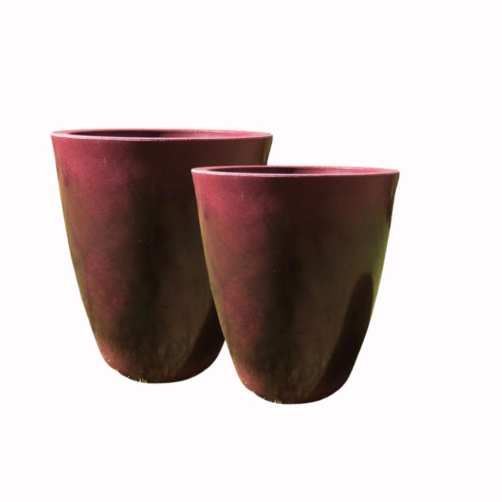 Kit com 2 Vasos Decorativo Redondo Liso Luxo Marmorizado