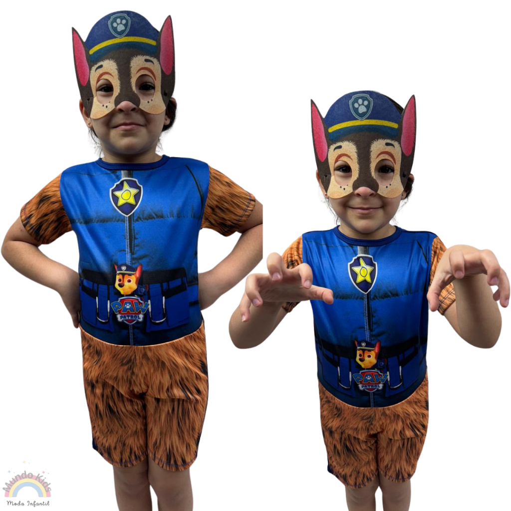 Fantasia Infantil Patrulha Canina Policial Chase em Oferta na Shopee