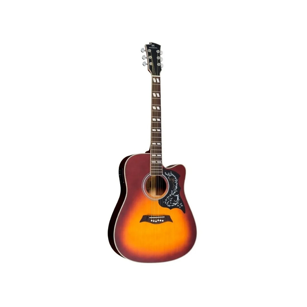 Violão Elétrico Aço Cutway Michael Vm925 Dtc Galaxy Folk - Hobbies & Collections