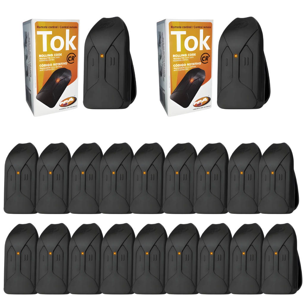 Kit 20 Controles Modelo TOK PPA Original Para Motores de Portão e Cerca Elétrica 433,92Mhz