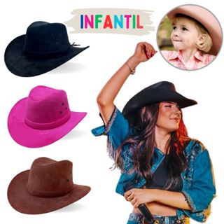 Chapéu Infantil Country Ana Castela Menina Menino Cowboy Festa Peão Boiadeira Barretos Junina Monolo em Oferta na Shopee