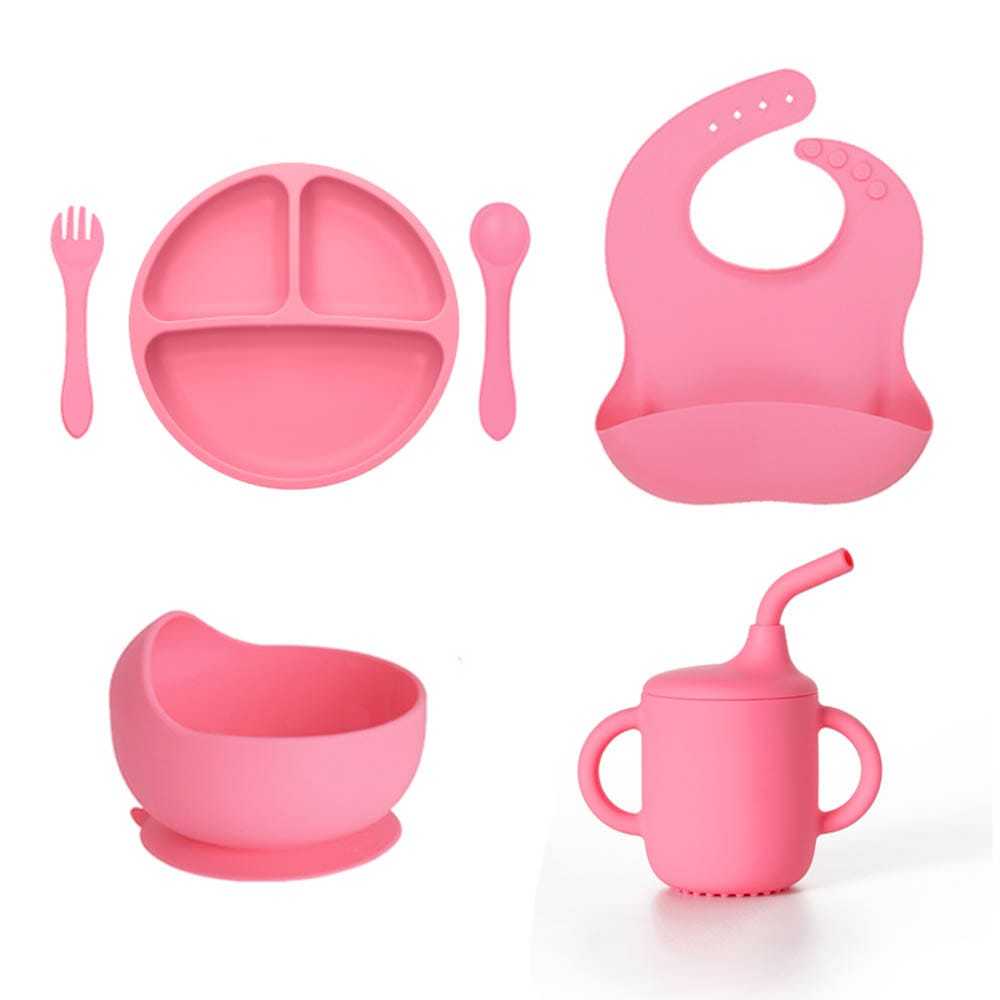 KIT 6 PARA ALIMENTAÇÃO BEBÊ SILICONE - SC511 em Oferta na Shopee