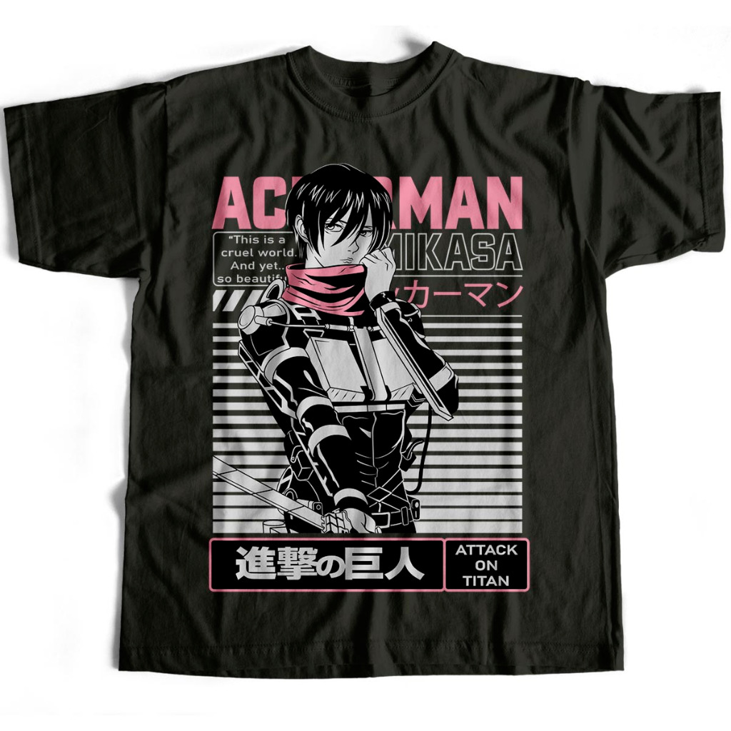 Camiseta Básica Mikasa V49 Shingeki no Kyojin