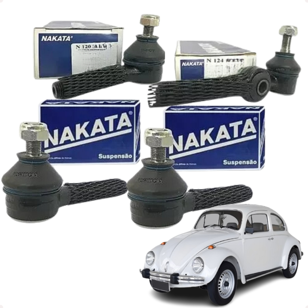 Kit 4 Terminal Direção Fusca Nakata 1200 1300 embuchamento