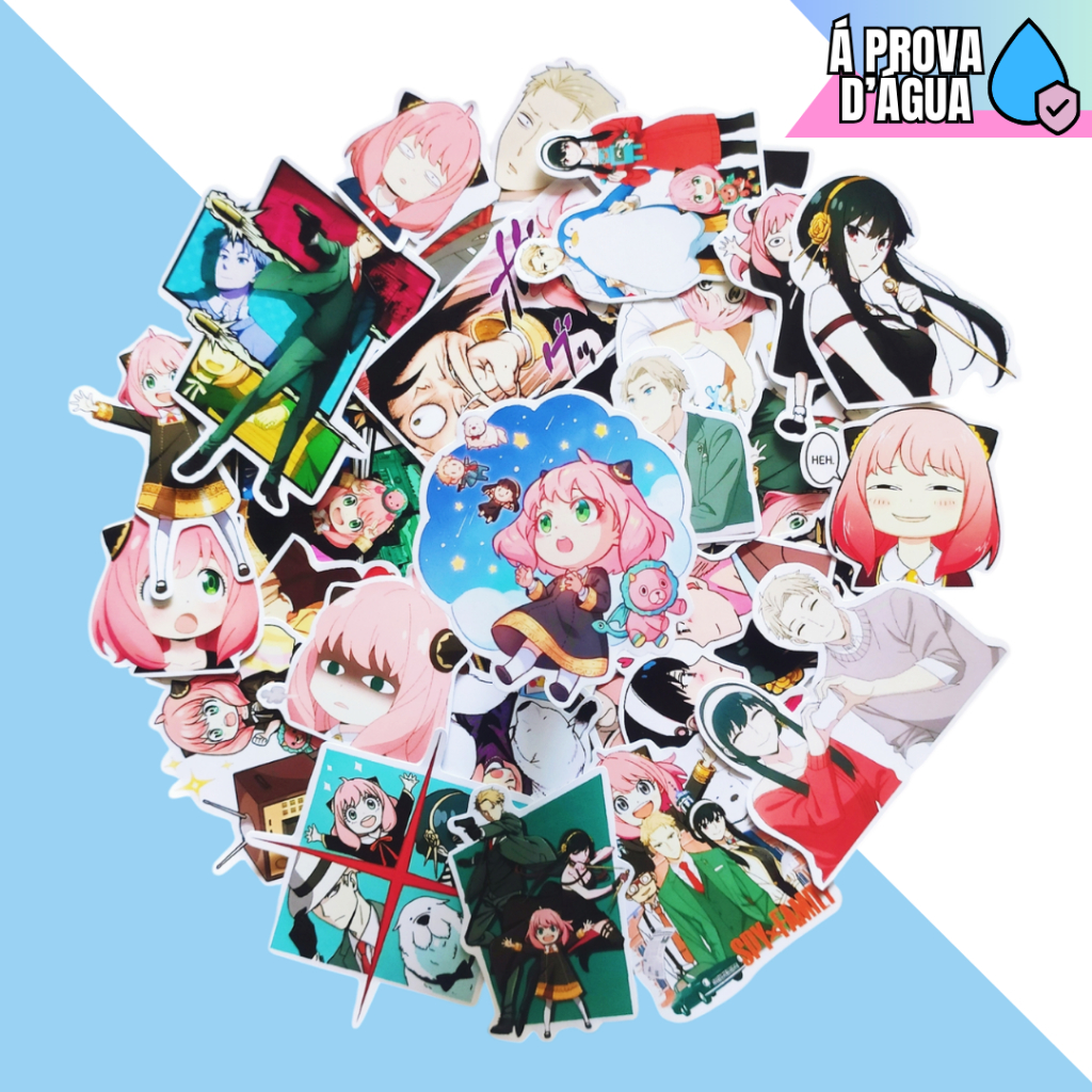 Adesivos Spy x Family 20 à 100und Sticker Figurinha Anya Forger Loid Yor Anime