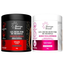 Kit 2X Gel de Massagem Corporal Morena Brasil | Pimenta Negra + Ácido Hialurônico
