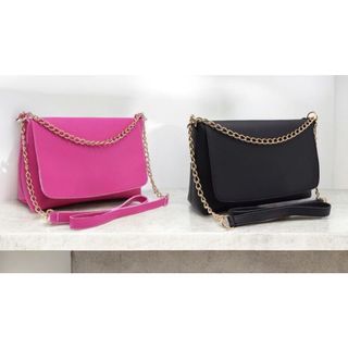 Kit 2 bolsa bolsinha feminina transversal com corrente luxo promoção 02 ref 13