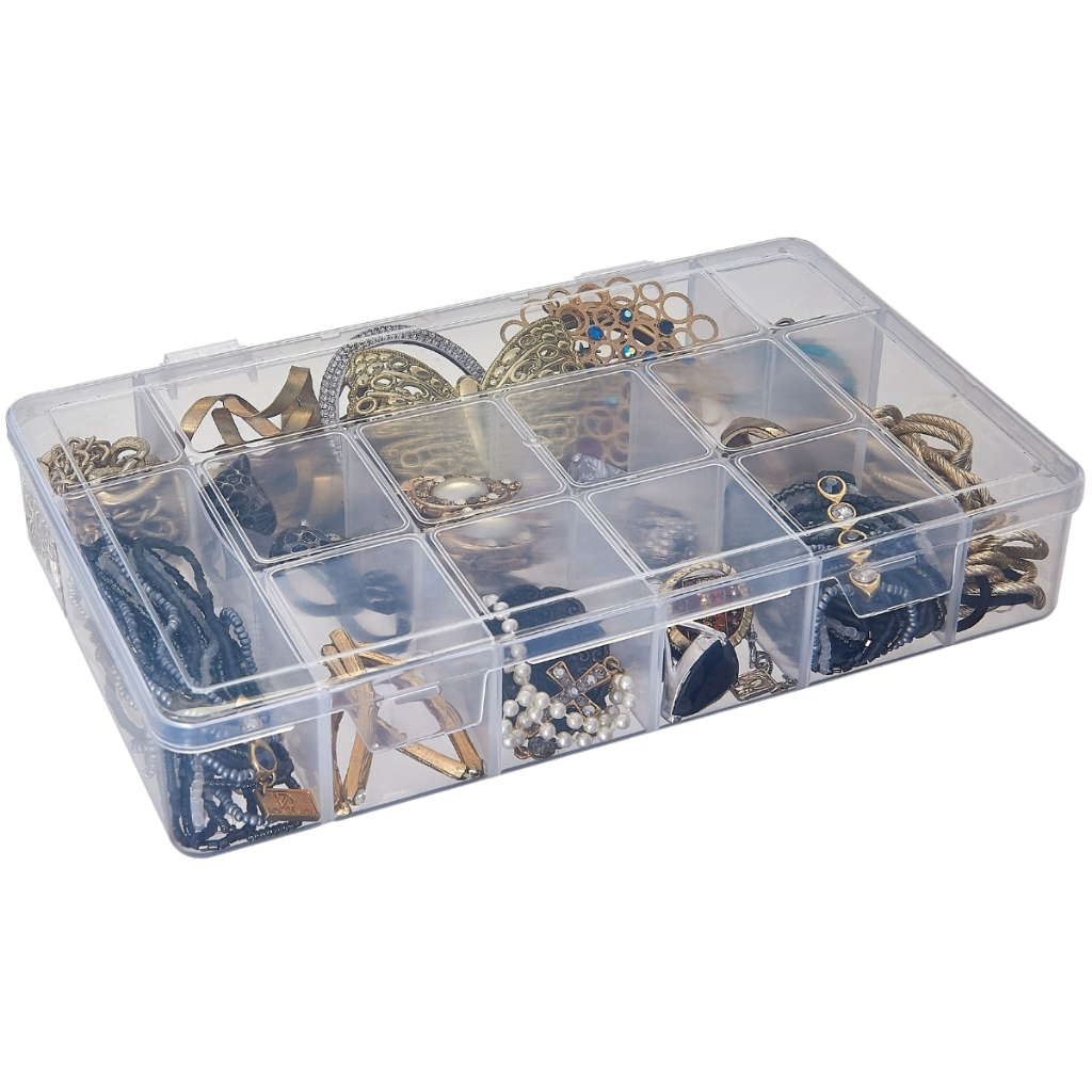 Box Caixa Organizadora c/ Divisórias  23 cm Transparente - Usual Utilidades