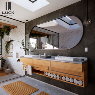 Espelho Oval Grande Decorativo Corpo Inteiro 1,10X50 borda de couro + suporte duplo para instalação em Oferta na Shopee