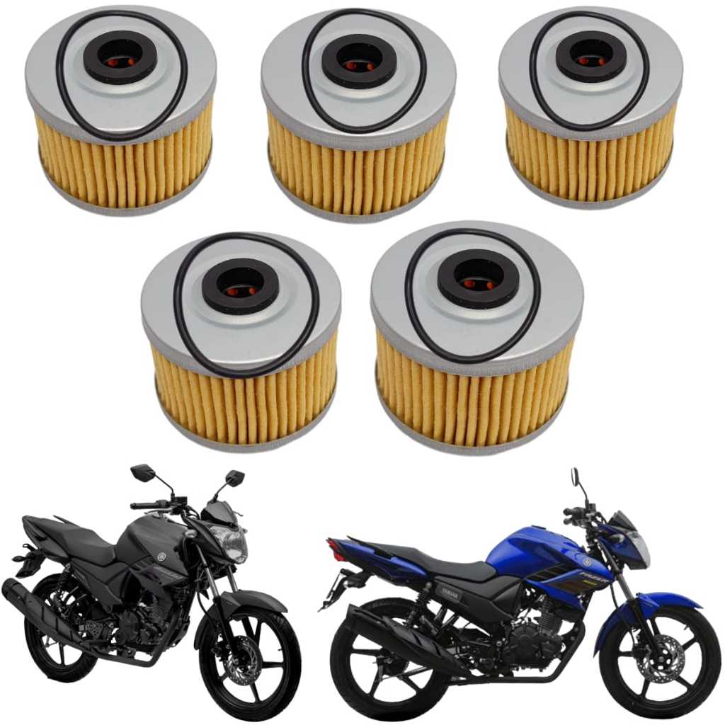 Kit 5 Unidades Filtro de Óleo Yamaha Fazer 150 Crosser 150 Factor 150