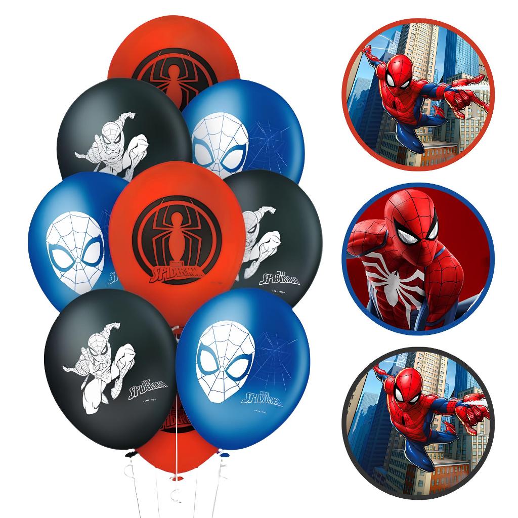 25~125 Balão Homem Aranha Spider Festa Redondo 9 Pol. Regina em Oferta na Shopee