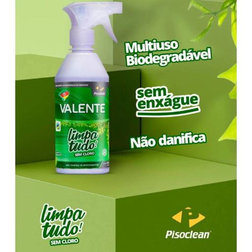 VALENTE PISOCLEAN - Limpa Tudo - Sem Cloro - Desengordurante - Limpa Cozinha, Banheiro 500 ML