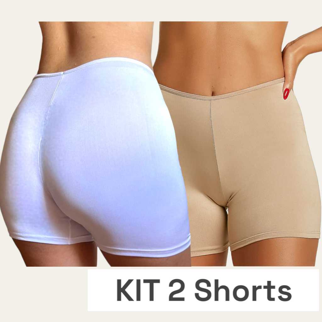 Kit 2 Short Segunda Pele Liso Anágua Feminino