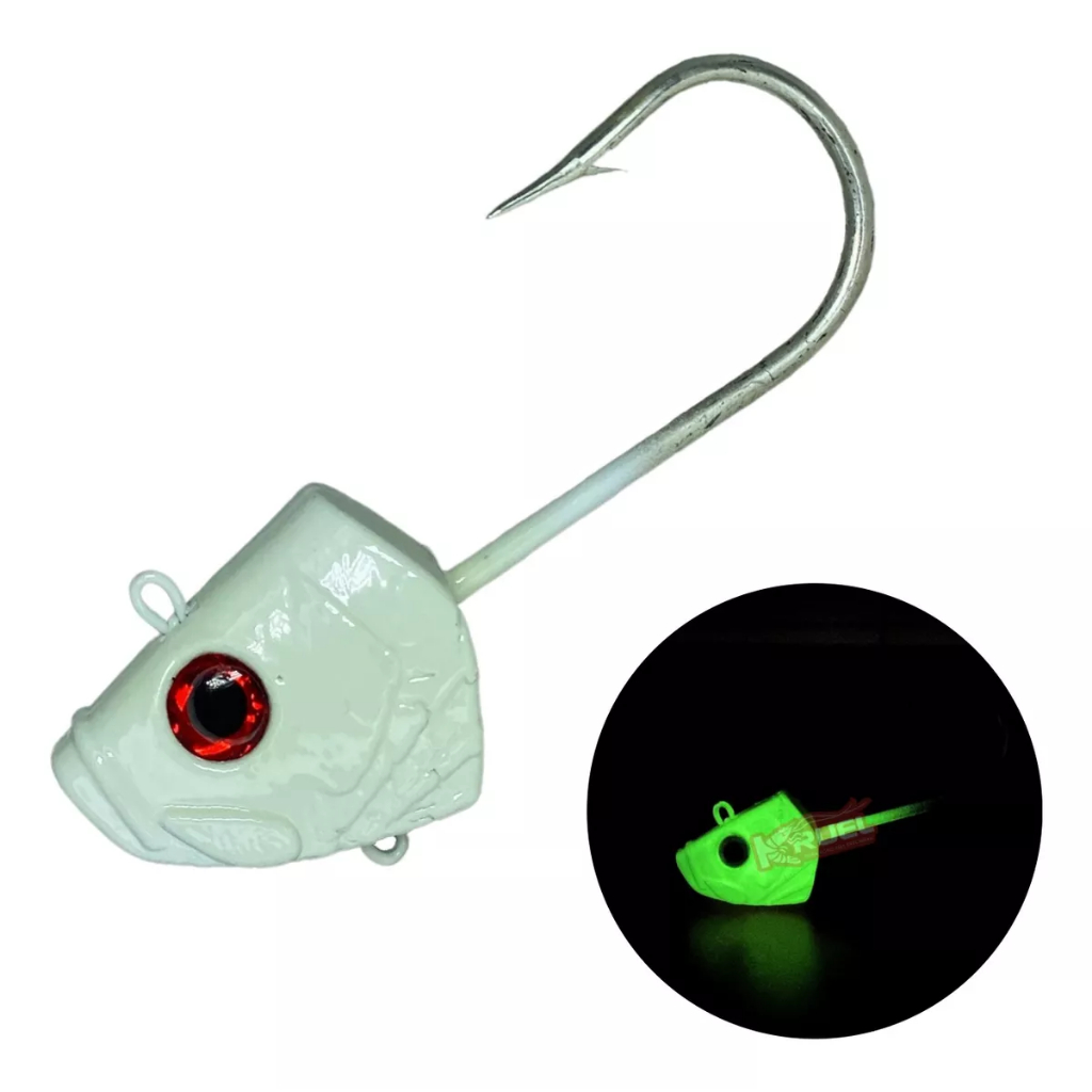 Isca Cabeça De Shad Kruel 200g - Glow - Pesca De Garoupa