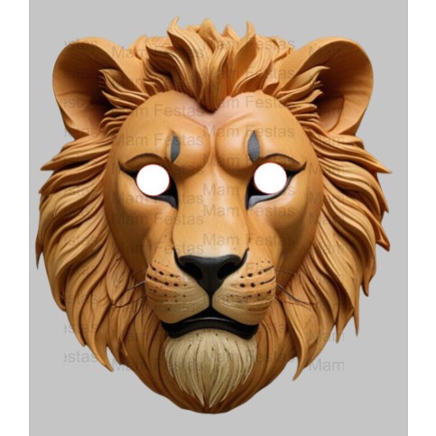 De 01 a 10  Máscaras Leão - Máscaras Leão - Animais- Escolha aquantidade