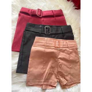 kit 2 Short bengaline feminino com cinto fivela queridinho em Oferta na Shopee