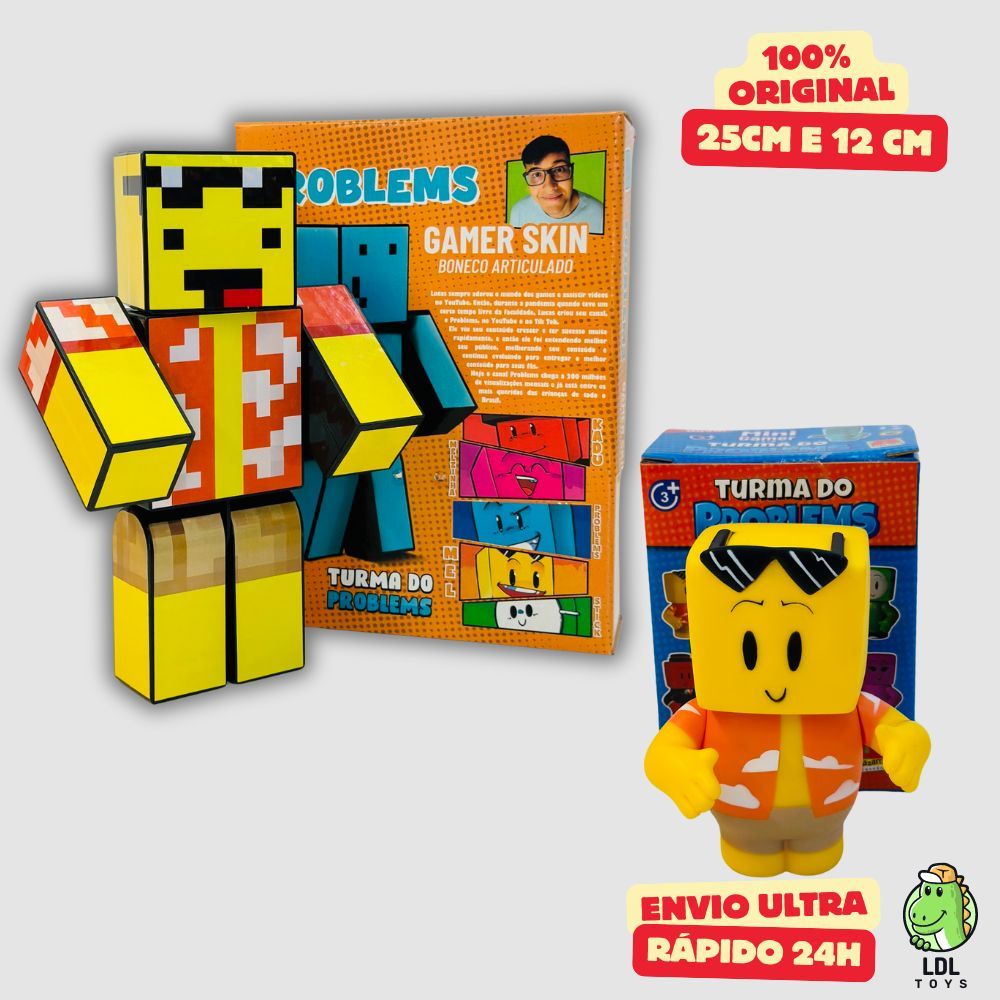 Kit 2 Bonecos Mel 25cm + Mel 12cm Gamer Skin Articulado Youtuber - Algazarra em Oferta na Shopee