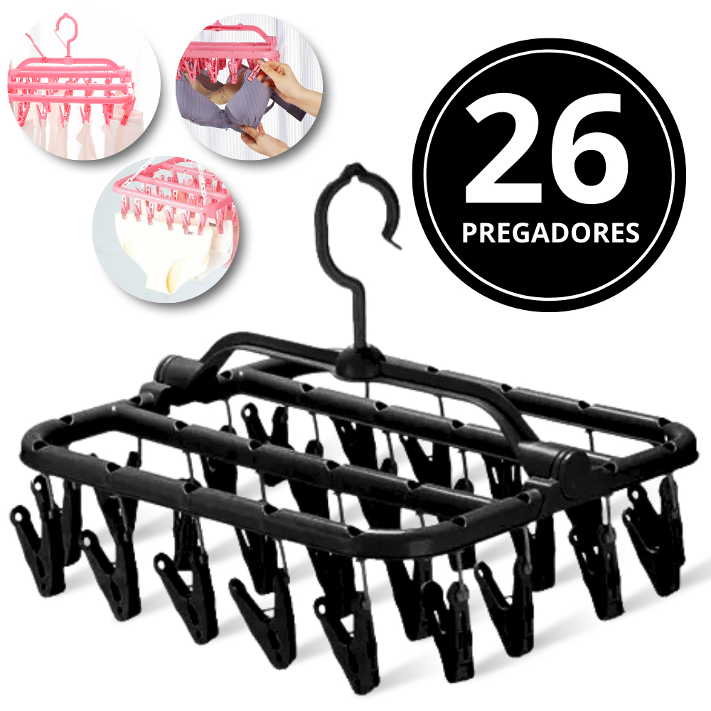 Varal Para Roupa intima 26 Prendedores Dobravel Reforçado Original Meia Varal Apartamento Pendurável em Oferta na Shopee