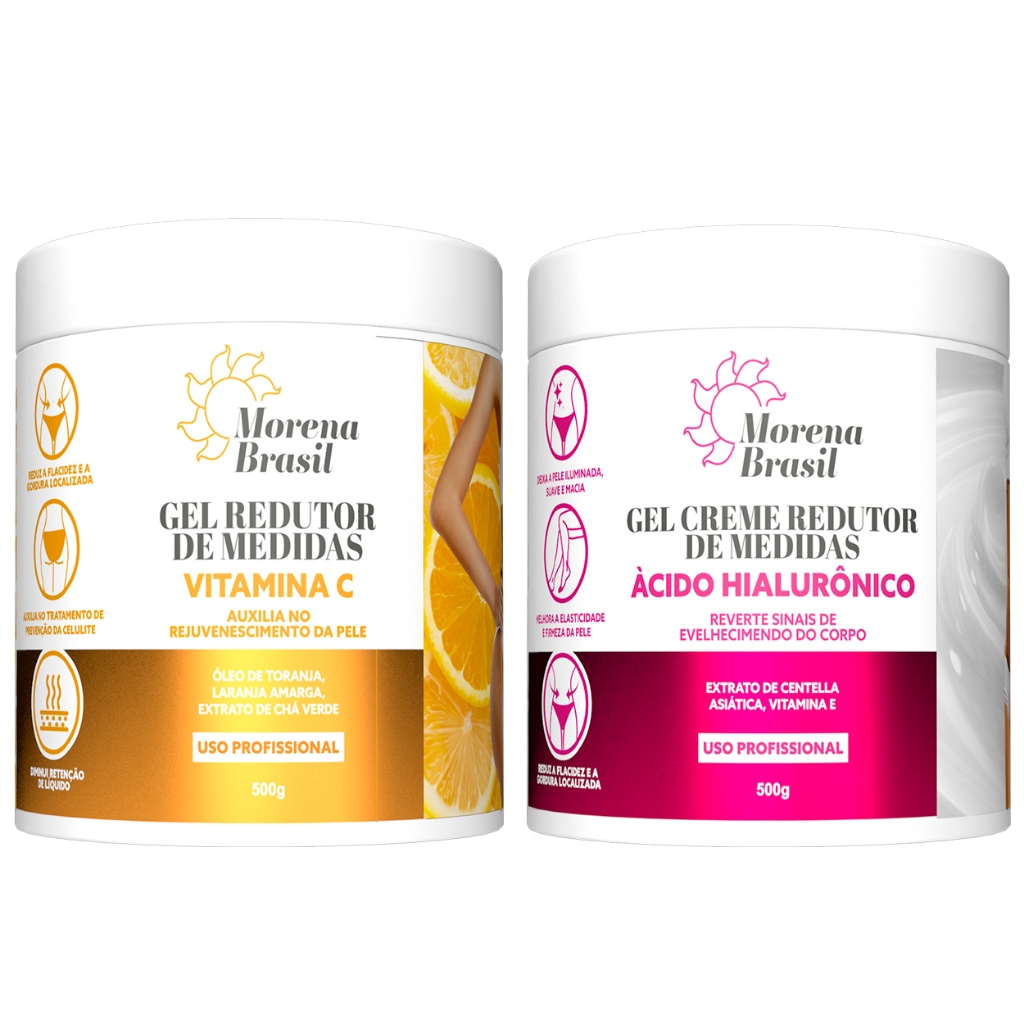 Kit 2X Gel de Massagem Corporal Morena Brasil | Laranja Amarga + Ácido Hialurônico!