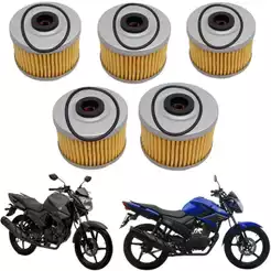 Kit 5 Unidades Filtro de Óleo Fazer 150 2014 Crosser 150 2014 Factor 150 2016