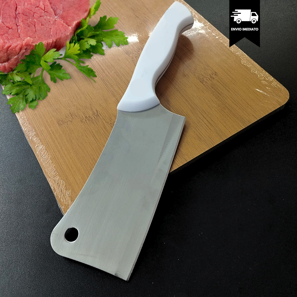 Cutelo Faca 6''' Polegadas - Utensilios Cozinha Lamina INOX Machadinha Casa Comida Carne Corte